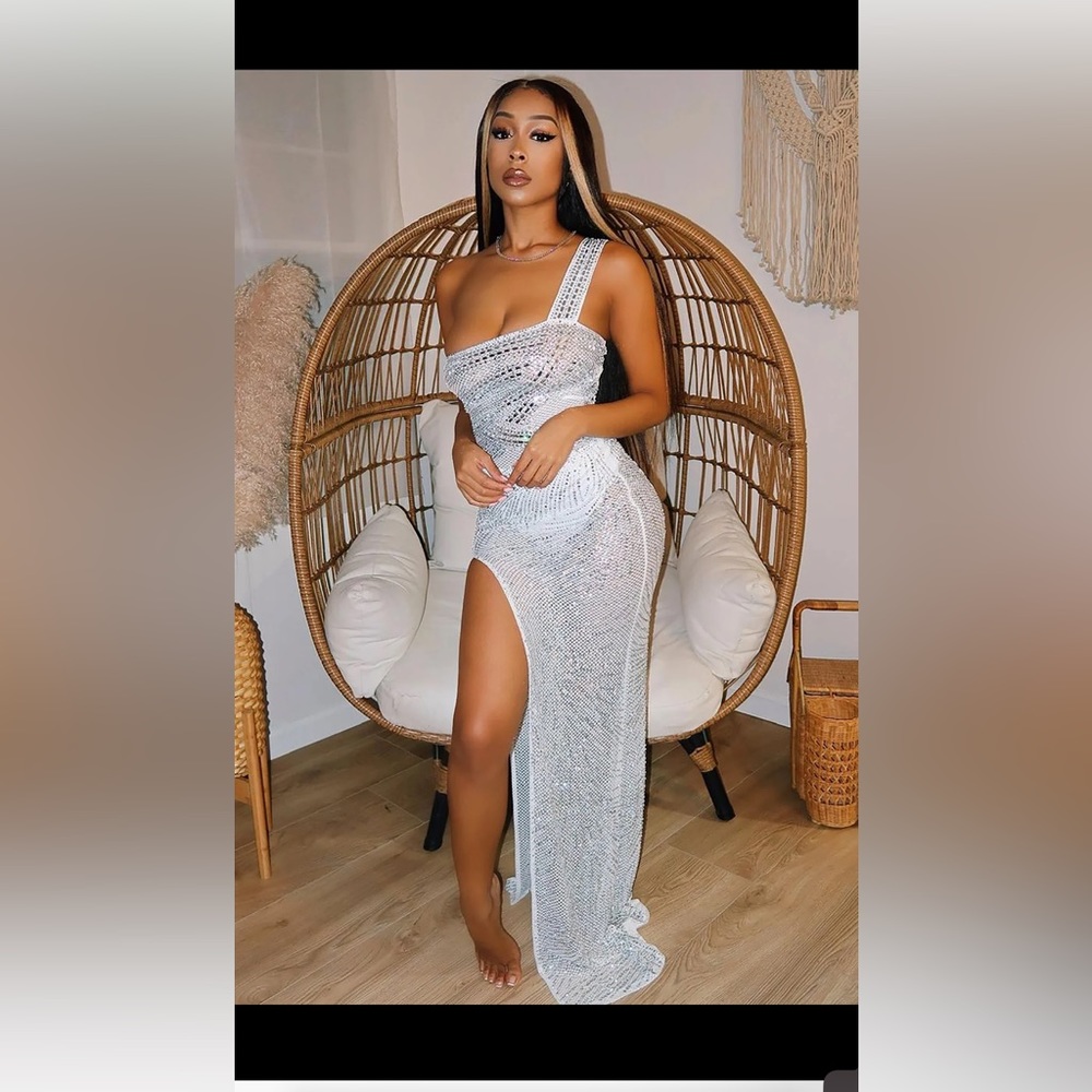 White mesh dress